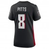 Camiseta  Mujer Atlanta Falcons Kyle Pitts 8 Nike Negro 2021 NFL Draft